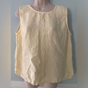 Match Point linen sleeveless top made USA minimalist Lagenlook pull over XL